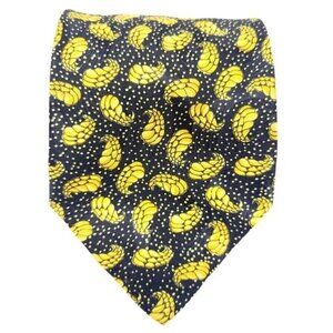 Federigo ATRI | Seahorse Print Black & Gold 100% Silk Tie